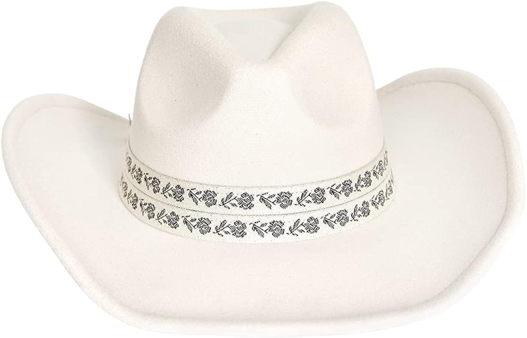 Blank Slate Embroidered Flower Strap Cowboy Hat - Wide Brim Western Hat with Floral Trim - Made f... | Amazon (US)