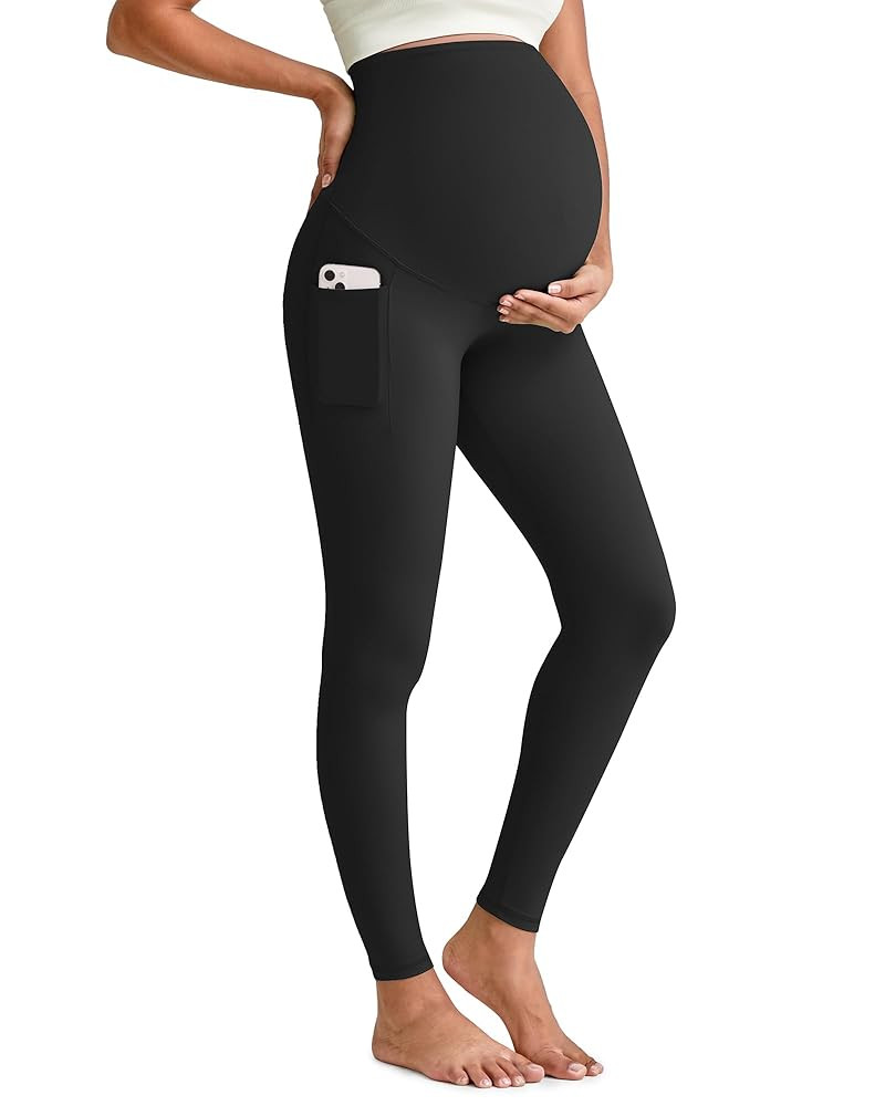 G4Free BareFeel Maternity Leggings with Pockets Over The Belly Stretchy Workout Yoga Pregnancy Pa... | Amazon (US)