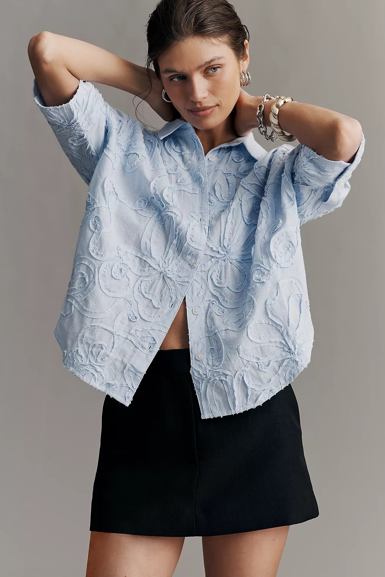 Maeve Mabel Boxy Oxford Shirt | Anthropologie (US)