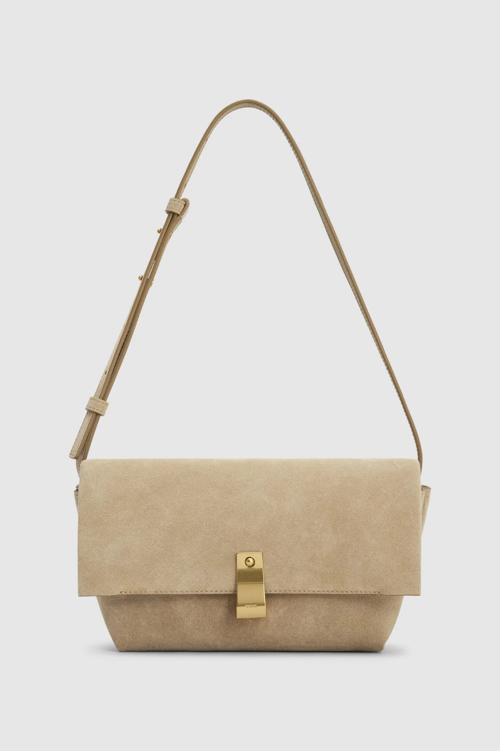 Etta Suede Medium Clutch Caper | Oroton