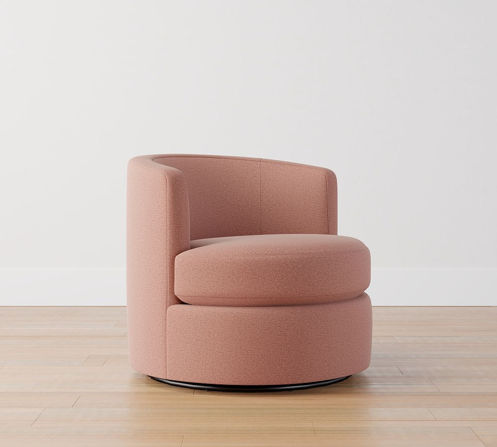 Balboa Upholstered Swivel Armchair | Pottery Barn (US)