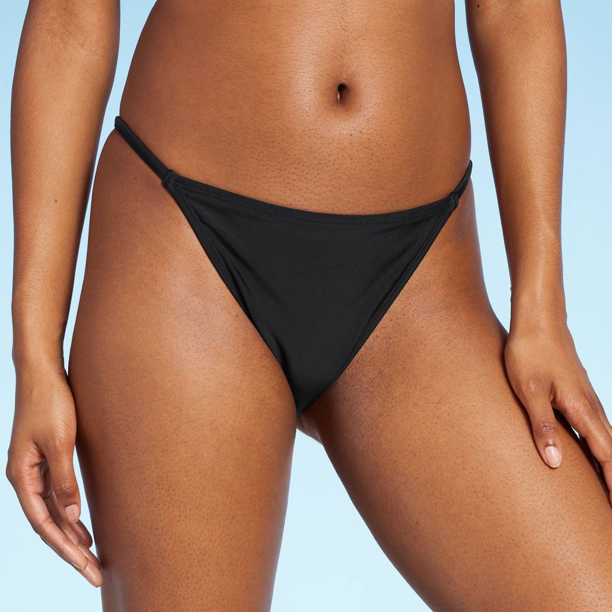 Women's Side Tab Extra Cheeky High Leg Bikini Bottom - Wild Fable™ Black | Target