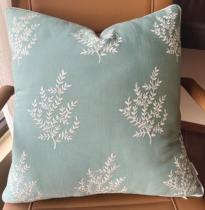 VAGMINE Hand Crafted Cotton Square Decorative Accent Throw Pillow Cover - for Master Bedroom, New... | Amazon (US)