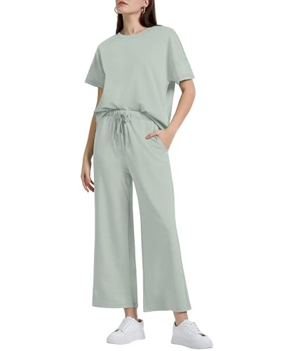 XIEERDUO Womens Oversized Sets Tracksuit 2 Piece Outfits Lounge Sets For Women Airport Travel Outfit Women Light Green L | Amazon (US)