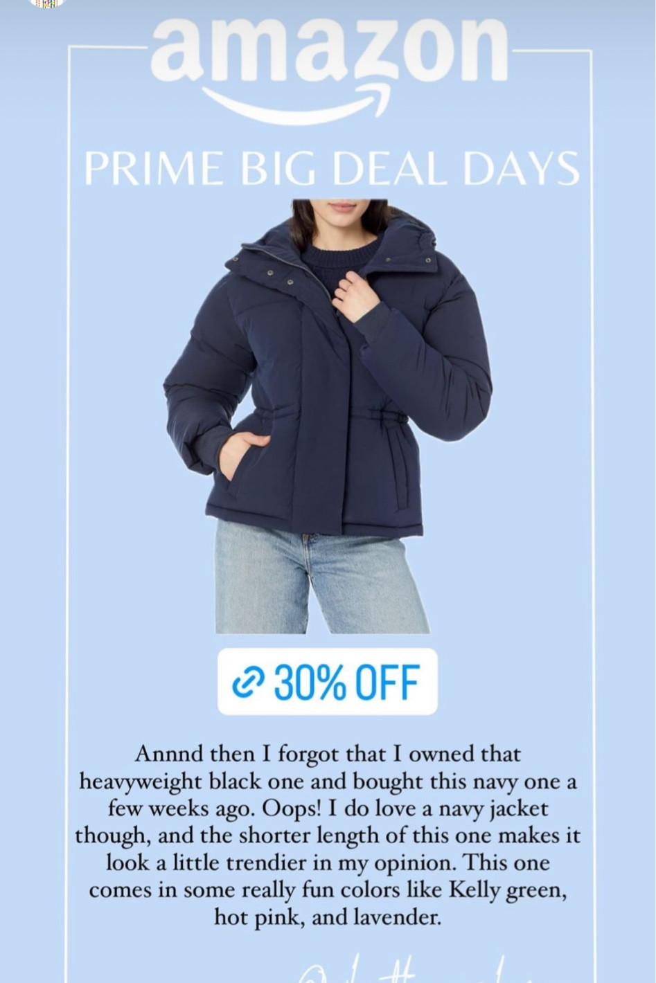 Short waisted puffer jacket