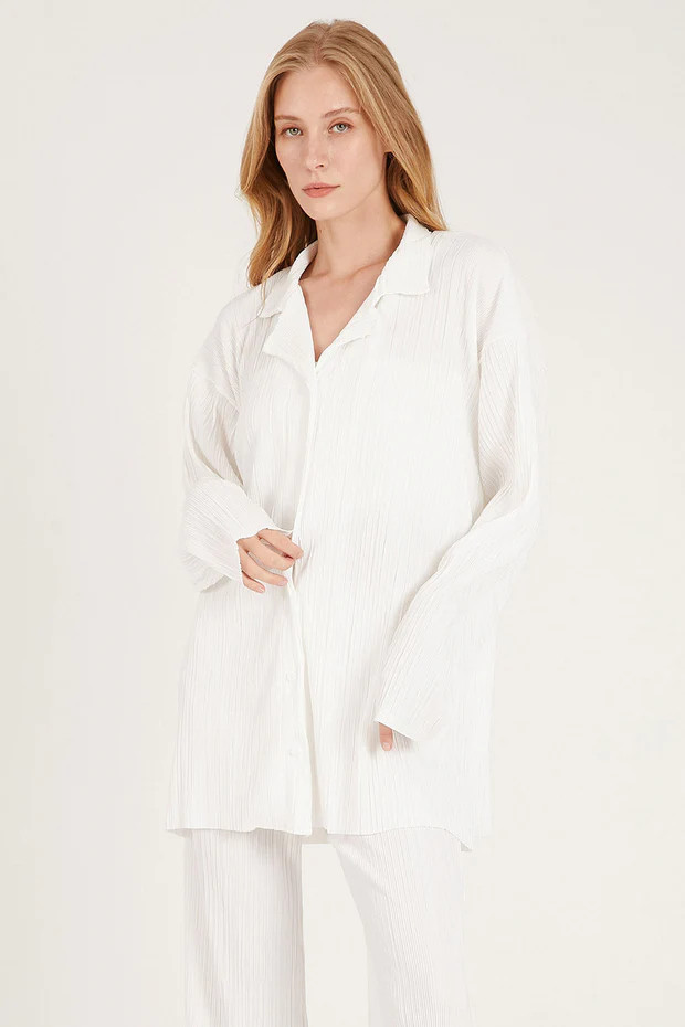 Maria Oversized Plisse Shirt | Storets (Global)