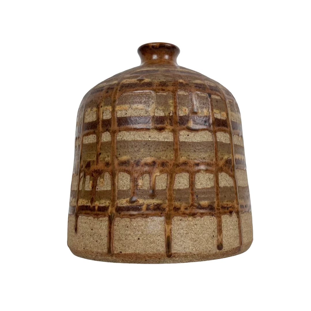 Vintage Brown Ceramic Vessel Art Pottery Vase Drip Glaze Mid Century Studio Pottery Handmade - Et... | Etsy (US)