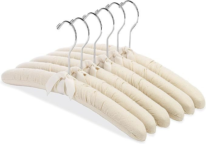 Whitmor Canvas-Set of 6 Padded Hangers, Length: 16" Width: 15" Height: 2" | Amazon (US)