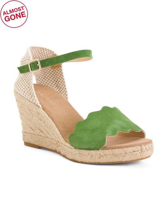 Made In Spain Suede Band Open Toe Espadrille Sandals | TJ Maxx