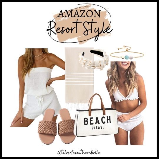 Resort style // beach outfit swimsuit and coverup 
 | Amazon (US)