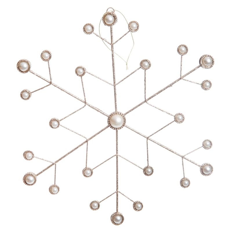 Pink Pearl Snowflake Ornament, 12.8" | At Home