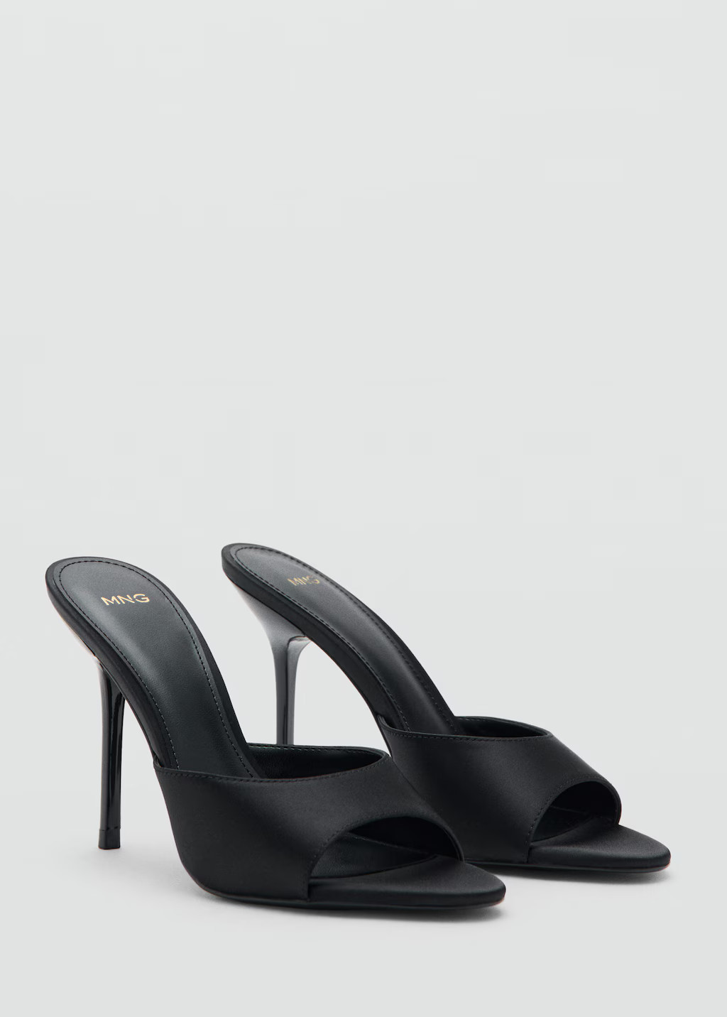 Satin high-heeled sandal black - Woman - 6½ - MANGO | Mango (US/MX/AU)