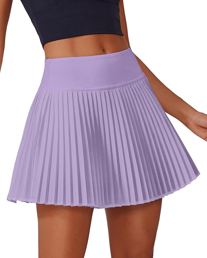 PINSPARK Pleated Tennis Skirt for Women High Waisted Athletic Skirts with Shorts Pockets Golf Wor... | Amazon (US)