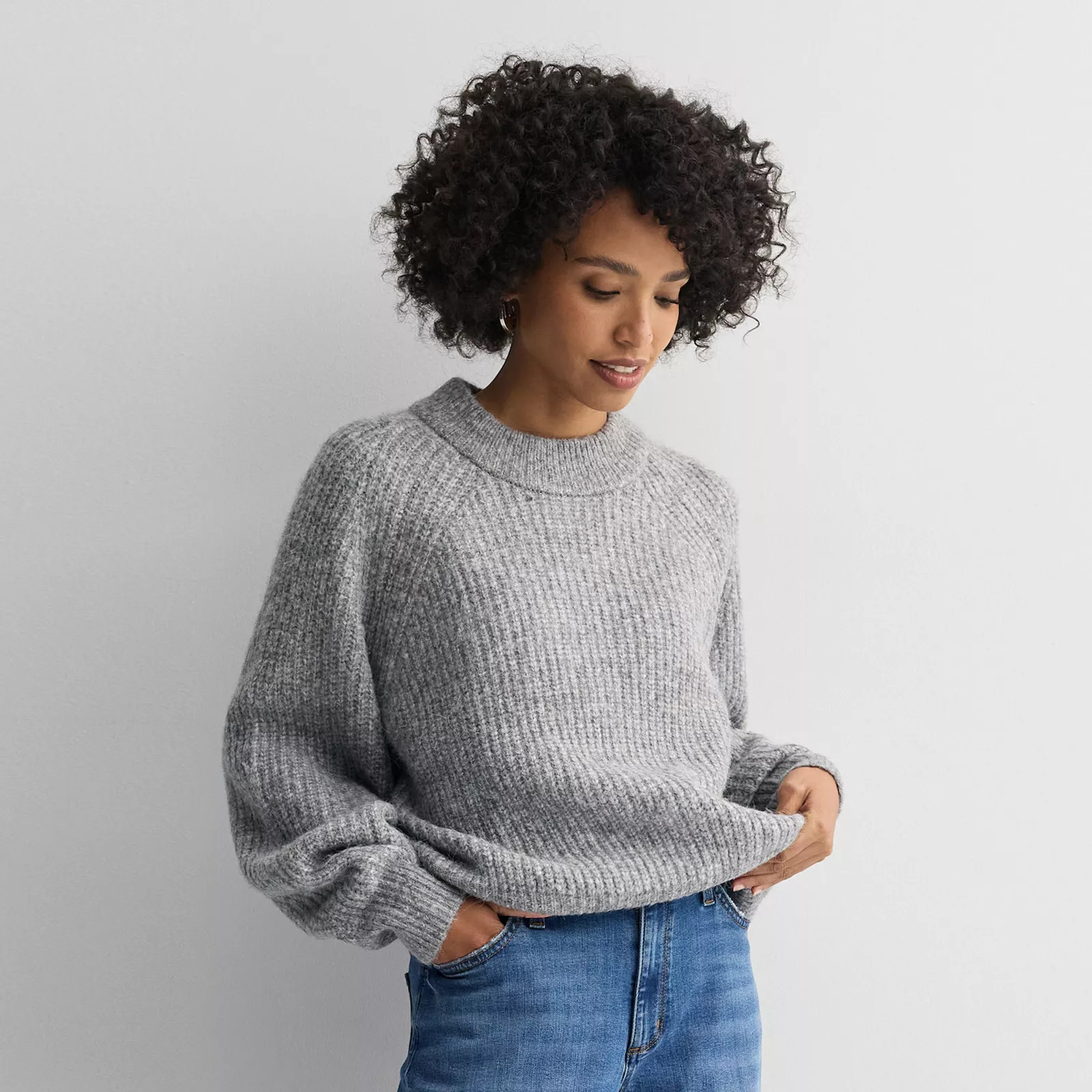 Women's Sonoma Goods For Life® Cozy Heritage Crewneck Sweater, Size: Medium, Dark Grey Grey | Kohl's