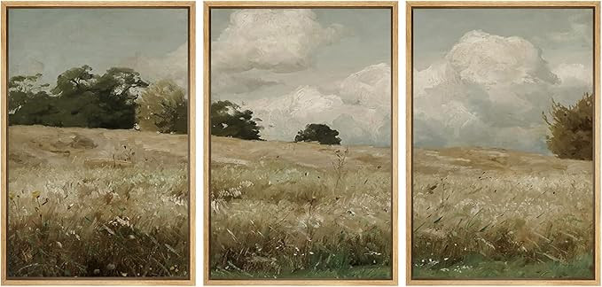 SIGNWIN Framed Canvas Print Wall Art Woodland Nursery Decor Set Watercolor Country Field Landscap... | Amazon (US)