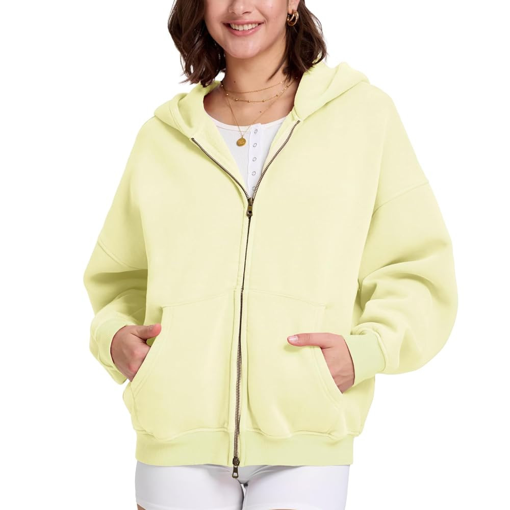 FAIABLE Mens Womens Double Zip Up Hoodie Oversized Acid Wash Heavyweight Fleece Cotton Zipper Hoo... | Amazon (US)