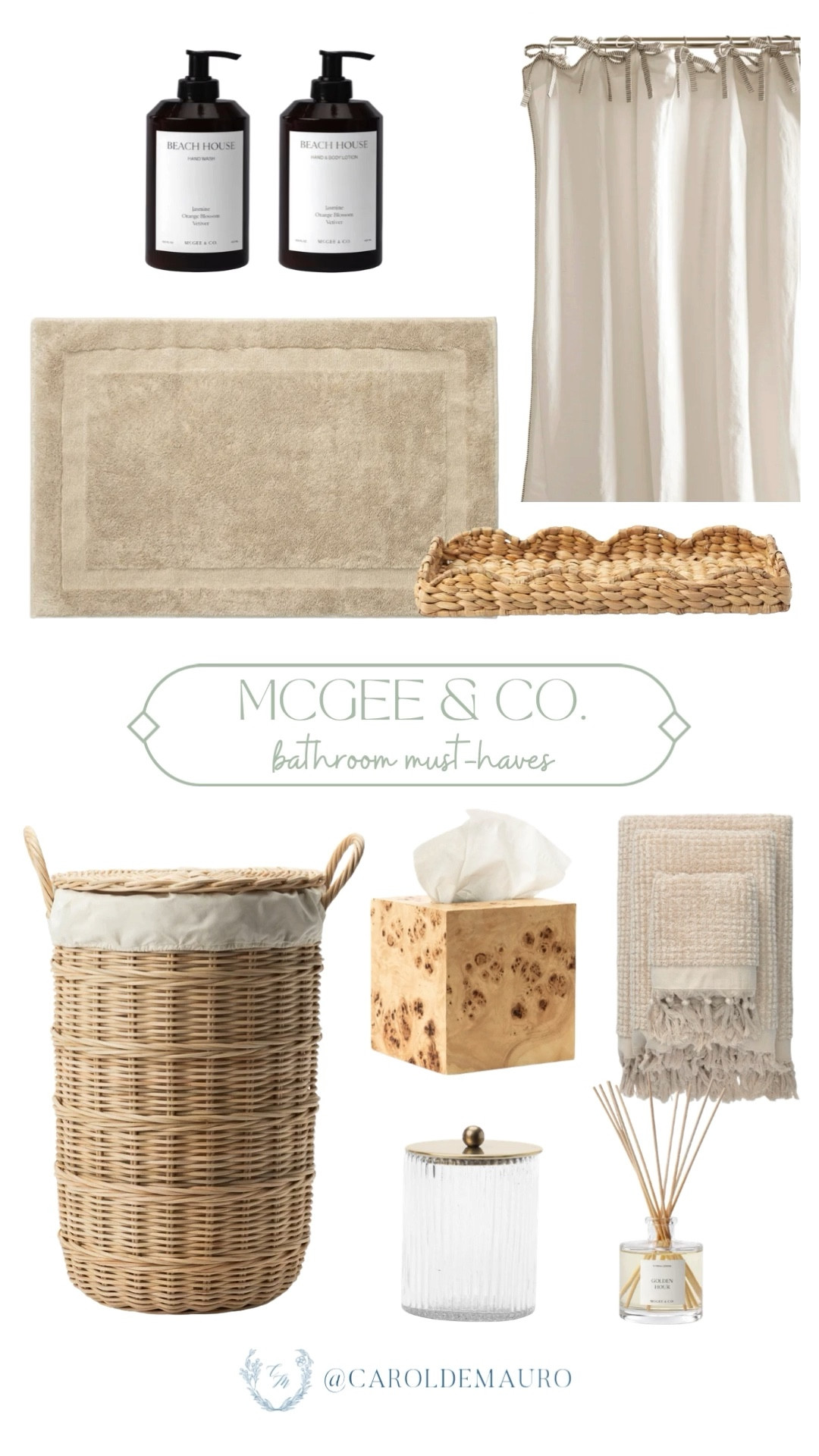 Turn your bathroom into a spa retreat with these McGee & Co. finds—like the woven hamper and scalloped tray. Just add the bow-tie shower curtain and a few fringed towels to get those organic neutral vibes you’ve been looking for.

vanity bathroom, decor styling, interior design, neutral style, bathroom accessories, storage tips, home refresh 

#LTKHome #LTKU #LTKSeasonal