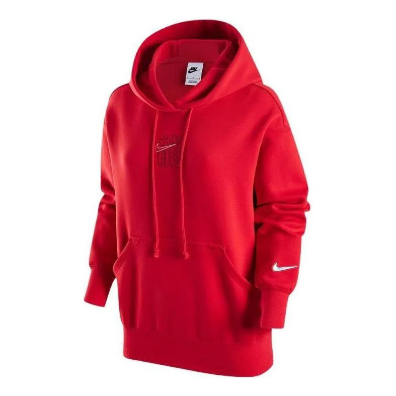 (WMNS) Nike Sportswear CNY Fleece Hoodie 'Red' FZ6559-657 | KICKS CREW