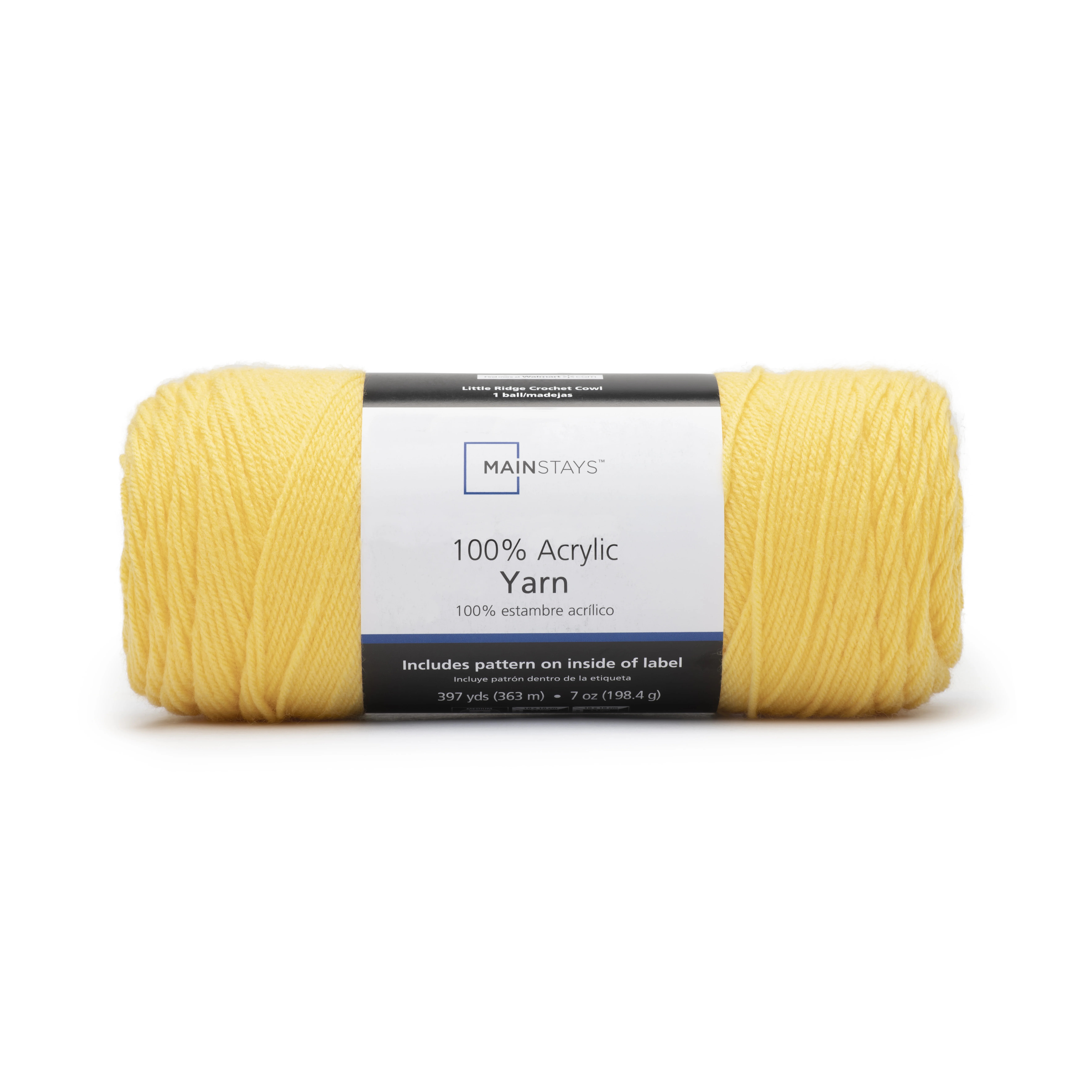 Mainstays Medium Acrylic Yellow Yarn,397 yd | Walmart (US)