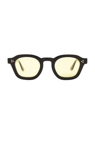 AKILA Logos Sunglasses in Black & Yellow - Black. Size all. | FWRD 