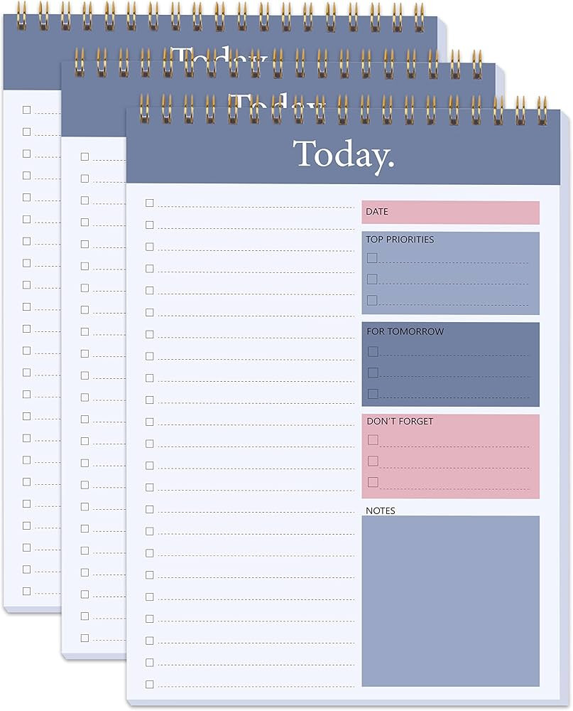 To Do List Notepad 52 Sheets Tear Off Daily Planner,5.5" x 8.4" Organizing To-do Notepads,Pack of... | Amazon (US)