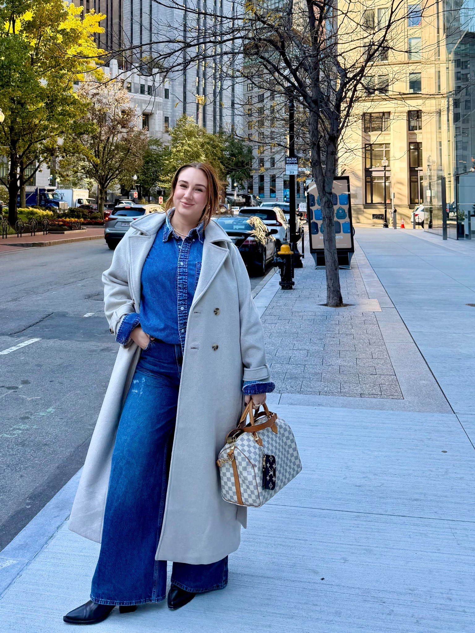 Jean on Jean outfit with a trench coat 🤌🏼🤌🏼 the perfect cool girl outfit! A trench coat is a staple in a wardrobe - can be dressed up or down! Am a size 30 in the jeans and linked a similar top 

Fall outfit, family photo outfits, jean outfits 

#LTKSeasonal #LTKStyleTip #LTKHoliday