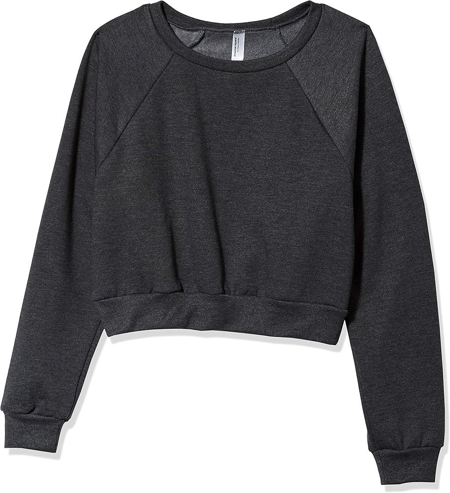 American Apparel Women's Flex Fleece Raglan Cropped Long Sleeve Sweatshirt | Amazon (US)