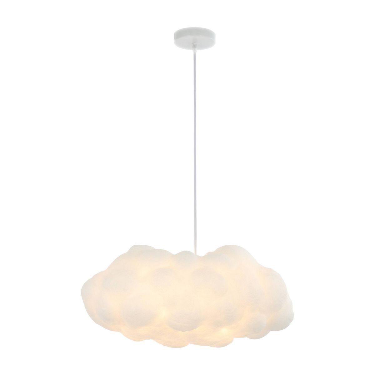 23" 2-Light Zephyr Modern Contemporary Silk LED Cloud Pendant White - JONATHAN Y: UL Listed, Adju... | Target