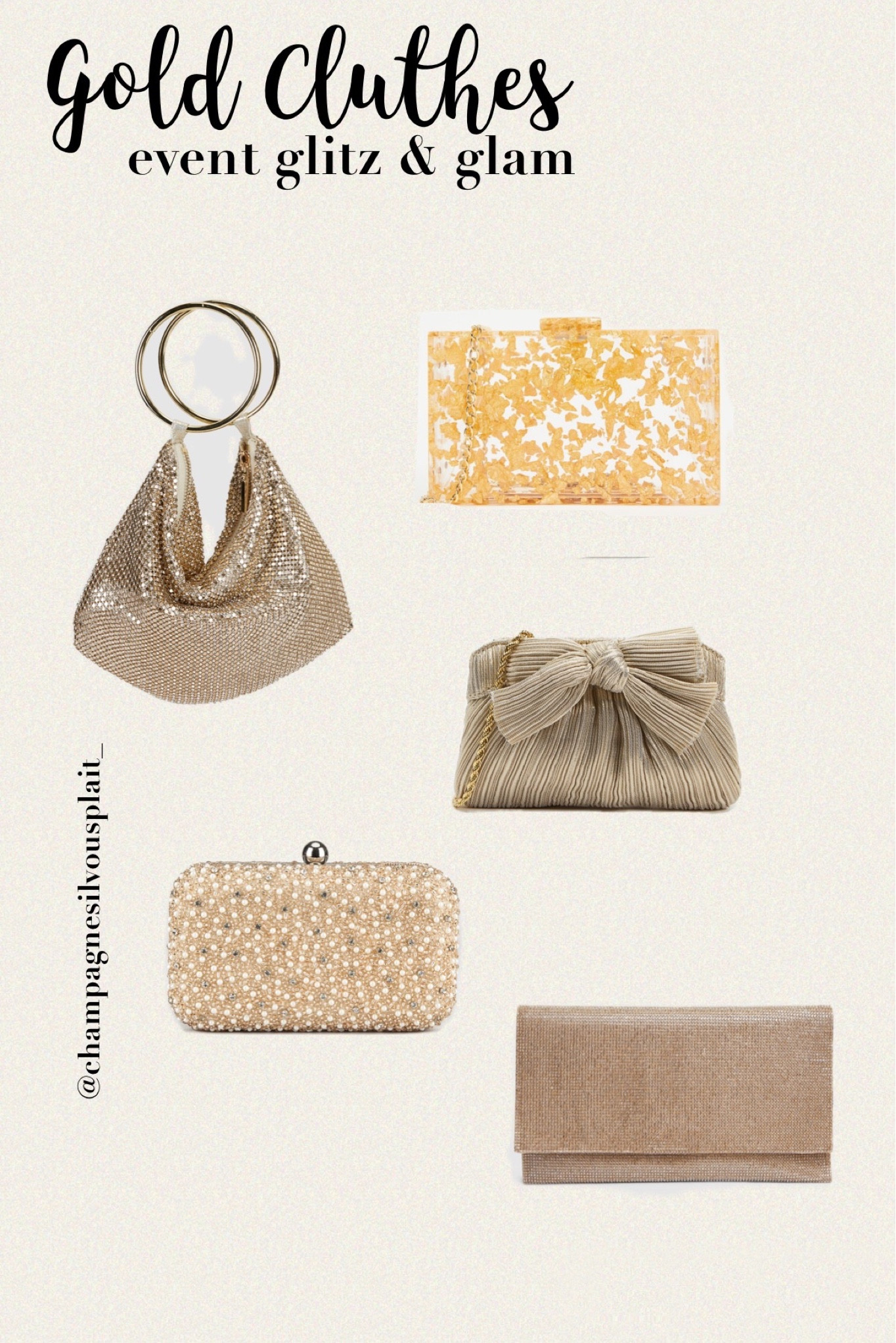 Add some glitz and glam to your outfit with gold clutch this festive/occasion season ✨

#LTKaustralia #LTKSeasonal #LTKitbag