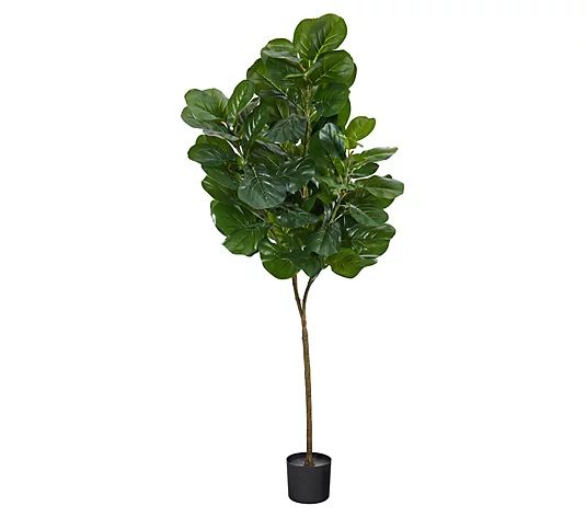 Nearly Natural 6' Fiddle Leaf Fig Artificial Tree - QVC.com | QVC
