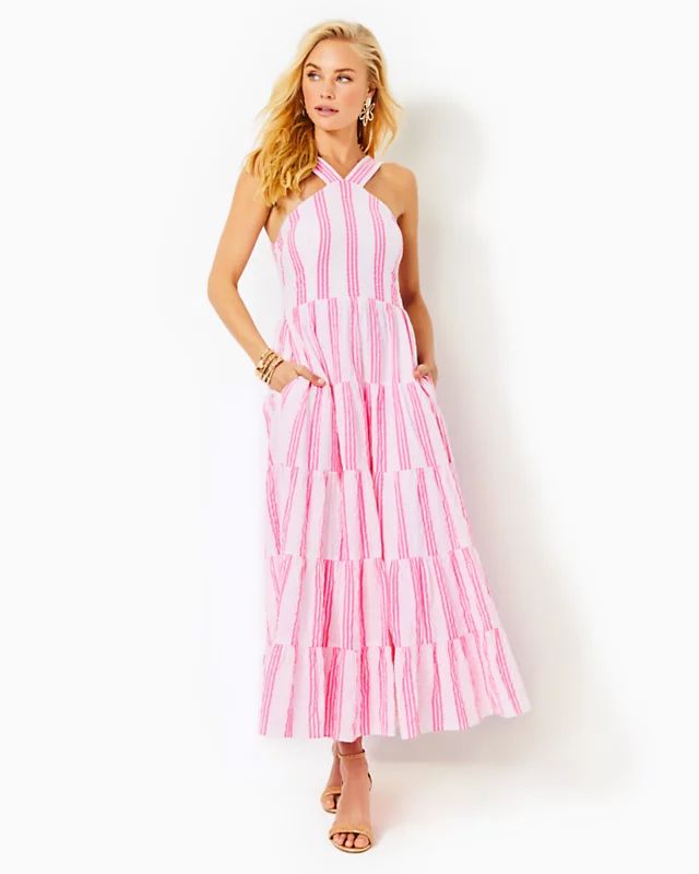 Jenette Striped Halter Maxi Dress | Lilly Pulitzer