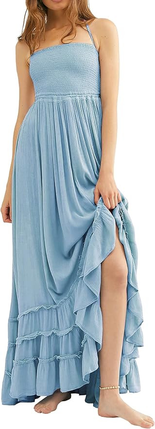R.Vivimos Womens Summer Cotton Sexy Backless Long Dresses | Amazon (US)