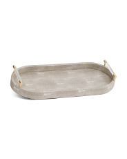 24x10 Faux Shagreen Tray With Acrylic Metal Handles | Home | Marshalls | Marshalls