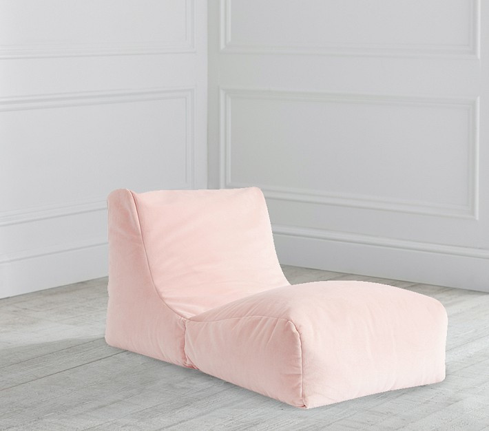 Rose Everyday Velvet Bean Chaise Lounger | Pottery Barn Kids