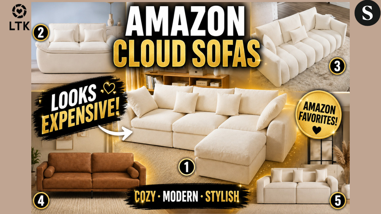 5 Cloud Sofas From Amazon That Look EXPENSIVE! ☁️ | Cozy Neutral Living Room Finds

Looking for a cozy cloud couch that looks luxurious without the designer price tag? In today's Amazon home decor roundup, I'm sharing 5 gorgeous cloud sofas and sectional couches that can completely transform your living room.
From oversized boneless couches and deep-seat cloud sofas to modular sectionals and modern faux leather designs, these Amazon finds combine comfort, style, and that expensive neutral aesthetic we all love.
✨ Which sofa would you choose for your living room?

🛍️ Shop all of today's sofa finds through my ShopMy and LTK storefronts linked below.





🛍️Amazon Storefront:
https://amzn.to/4a74m2o




🛍️ShopMy:
https://shopmy.us/shop/collections/5916873




🛍️LTK: 





#AmazonHomeDecor
#CloudCouch
#CloudSofa
#AmazonFinds
#LivingRoomDecor
#NeutralHomeDecor
#HomeDecorIdeas
#AffordableLuxury
#InteriorDesign
#LivingRoomInspo
#ModernHomeDecor
#CozyHome
#AmazonFavorites
#FurnitureFinds
#Over50AndChic

amazon cloud sofa, cloud couch amazon, amazon sofa finds, living room furniture, neutral home decor, oversized sofa, modular sectional couch, cloud sectional, boucle sofa, deep seat couch, amazon furniture finds, affordable luxury furniture, cozy living room ideas, beige sectional couch, modern sofa amazon, designer look furniture, neutral living room, sectional couch ideas, home decor finds, amazon home decor 

 #LTKdayinmylife #LTKOver40 #LTKHome