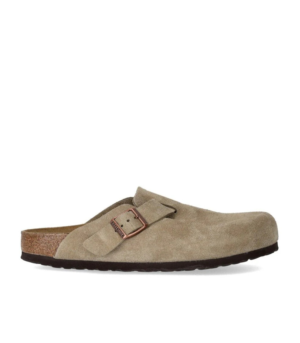 Boston Suede Taupe Unisex Clog | Shop Simon
