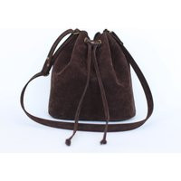 Suede Bucket Bag, Vegan Bag, Leather Bag For Women, Crossbody Brown Suede Leather Bucket Sac Cuir | Etsy (CAD)