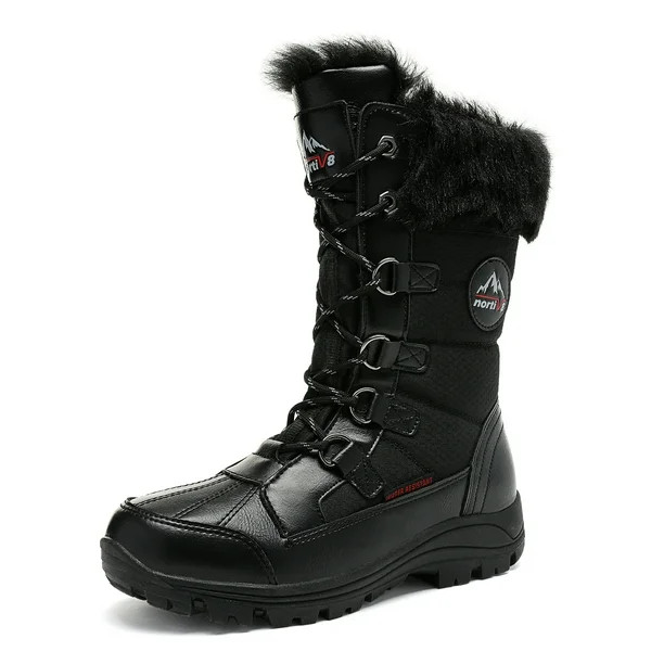 NORTIV 8 Women’s Mid Calf Insulated Winter Snow Boots JOAN BLACK Size 7.5 - Walmart.com | Walmart (US)