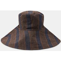 Zara - Reversible 100% Linen Striped Hat - Blue - S - Woman | Zara US