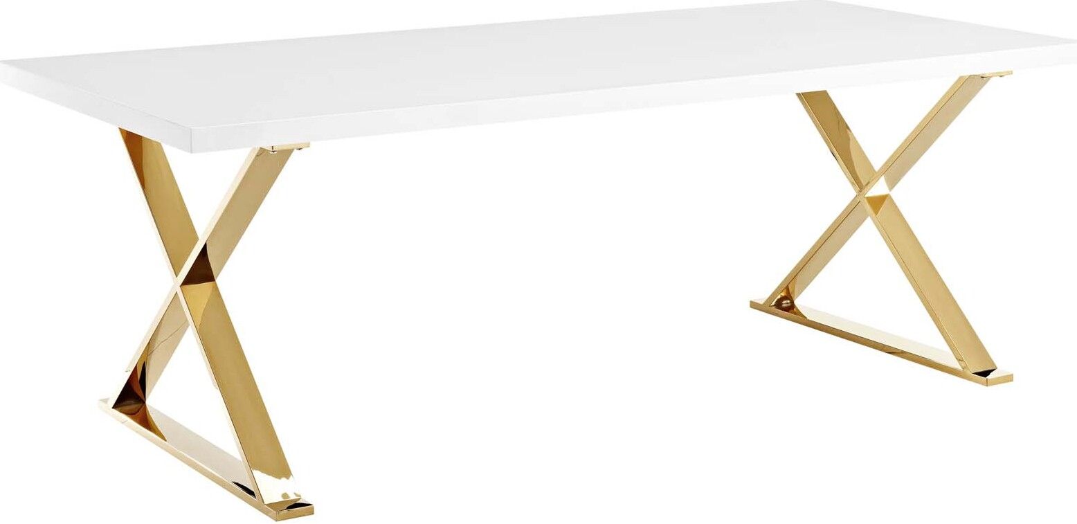 Sector White and Gold Dining Table EEI-3034-WHI | 1stopbedrooms
