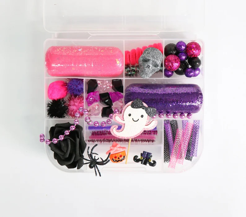Halloween Playdough Kit, Pink Glam Ghost sensory kit, Halloween gift for kids, Halloween playdoh ... | Etsy (US)