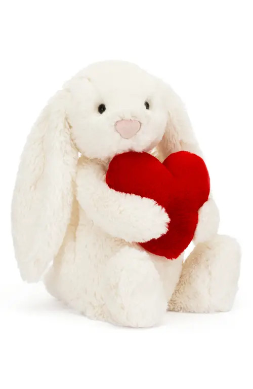 Jellycat Bashful Love Heart Bunny Stuffed Animal in Red Multi at Nordstrom | Nordstrom