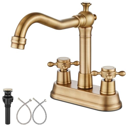Aolemi 4 Inch Centerset Bathroom Sink Faucet Vintage 2 Cross Handles RV Mixer Tap Basin Vanity La... | Amazon (US)