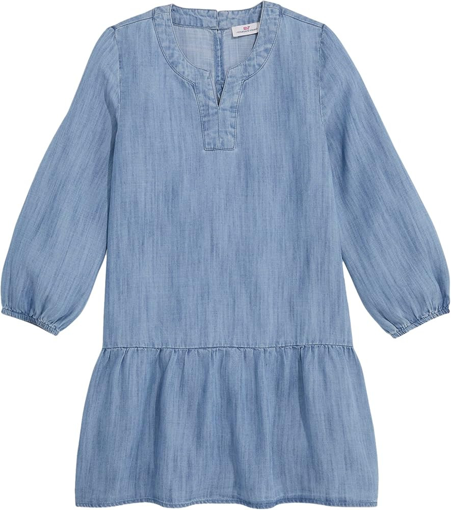 vineyard vines Girls' Chambray Drop Waist Dress | Amazon (US)