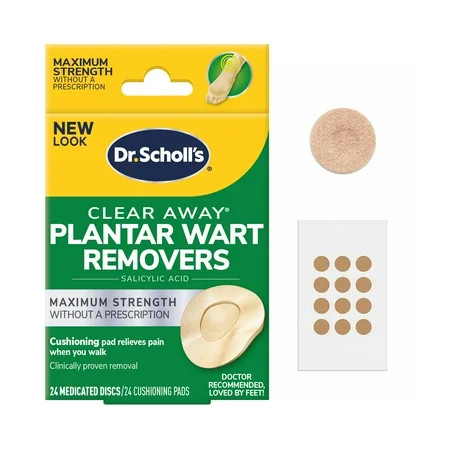 Dr. Scholl's Clear Away Plantar Wart Remover (24 Discs & Cushions), Salicylic acid 40% | Walmart (US)