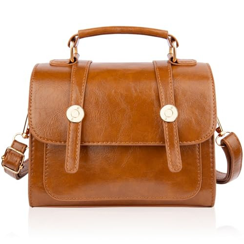 Crossbody Purses for Women, Top-Handle Soft PU Leather Crossbody Bags for Women, Retro Small Handbags with Adjustable Strap | Amazon (US)