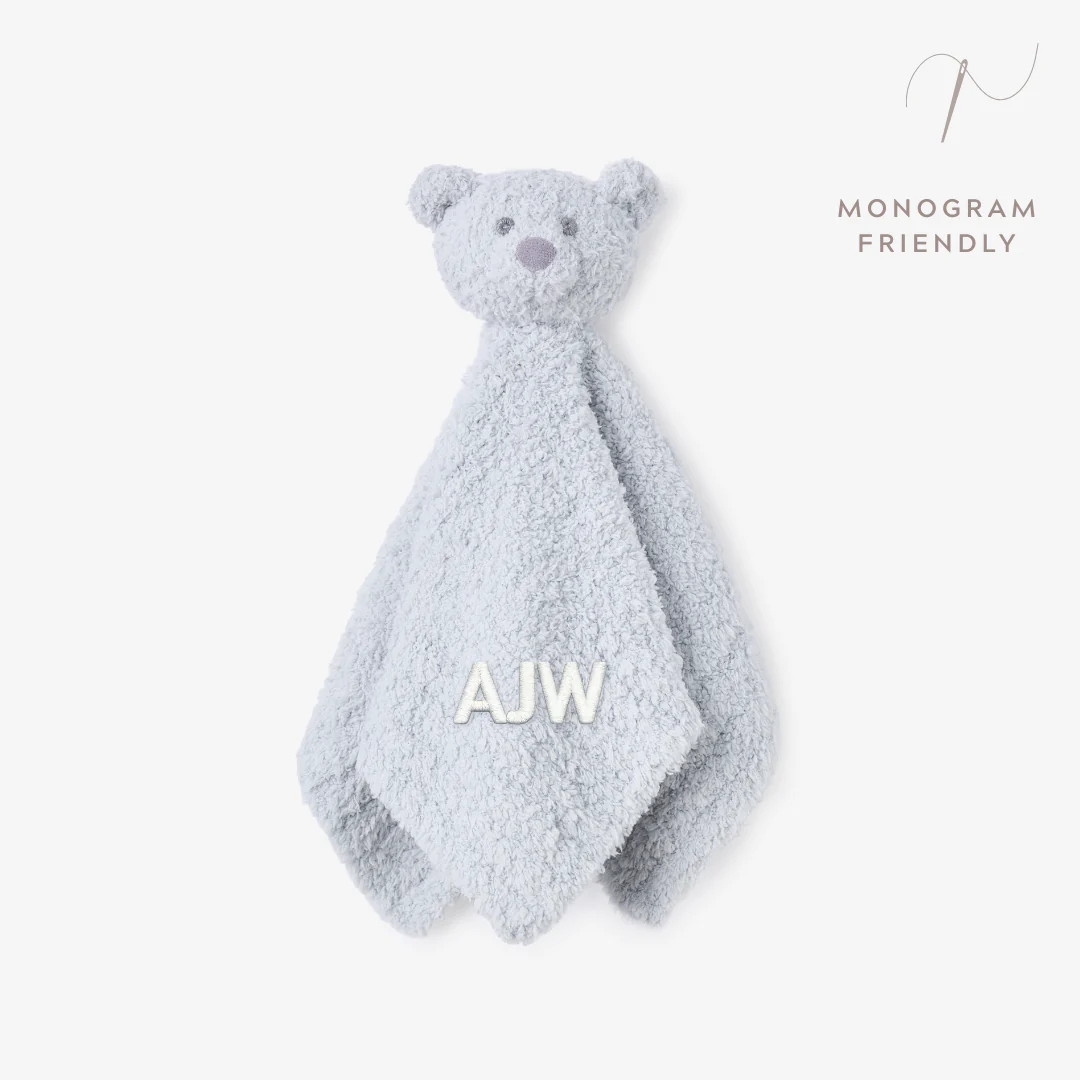 Feather Knit Blue Bear Security Blanket | Elegant Baby
