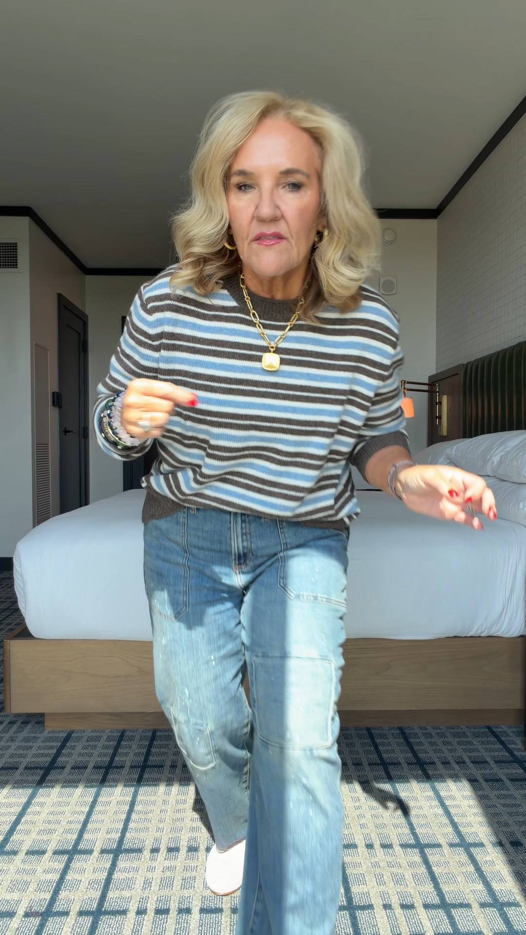 Sweater size medium 
Jeans size 1.0
Pink suede loafers I did size down and they needed to stretch a little bit which they have. I got my regular size in the cognac brown and I need to wear a sock with them.
20% off bracelet stack cODE NANETTE20

Jeans and a sweater fall sweater, utility jeans, casual denim

#LTKCon #LTKOver40 #LTKootd

#LTKPetite