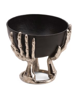 Skeleton Hands Holding Metal Bowl | TJ Maxx