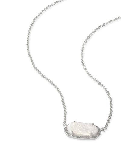 Elisa Silver Pendant Necklace in Iridescent Drusy | Kendra Scott